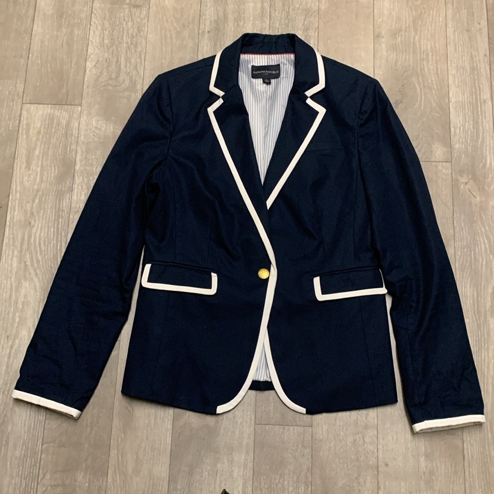 Banana Republic Sailor One Button Dress Minimalist Casual Blazer Suit Jacket
